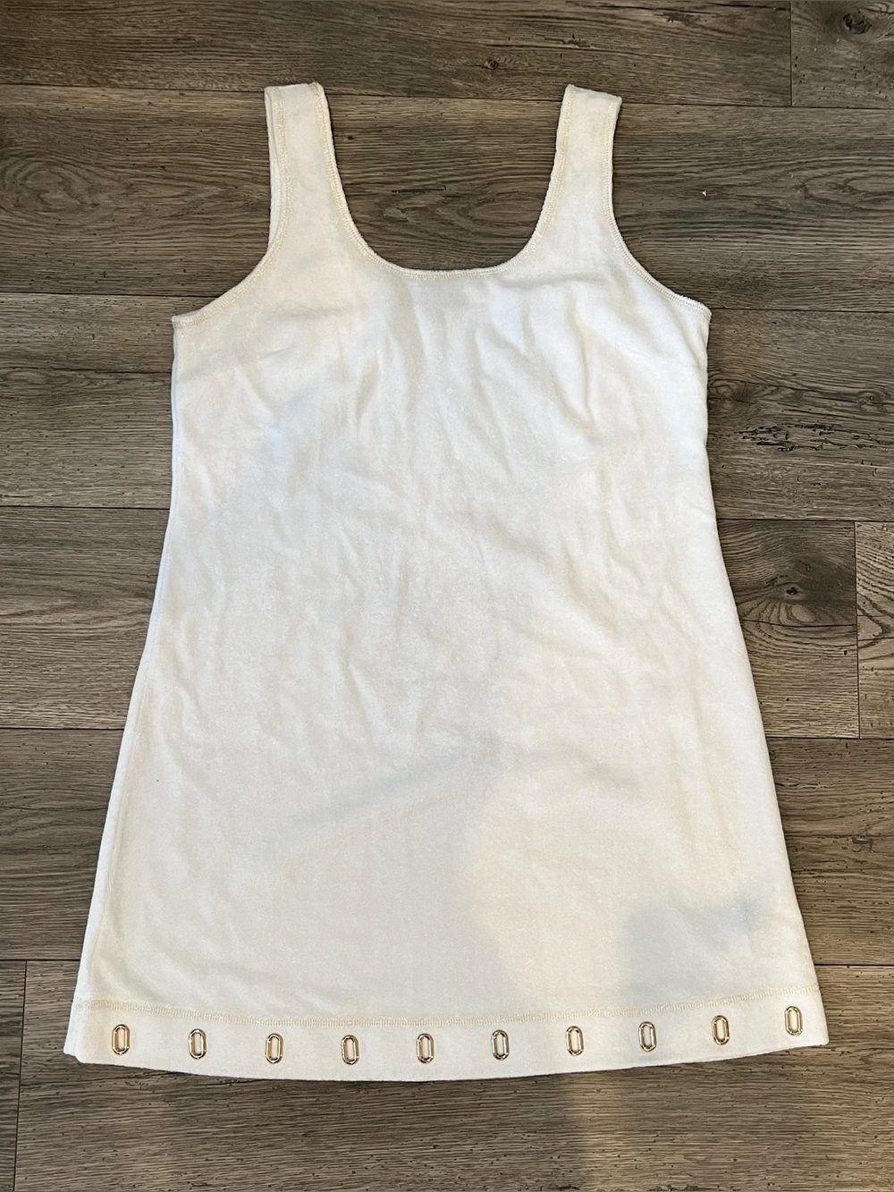 Boston Proper Women’s Scoop-neck Sleeveless Tank Dress White Gold Medium